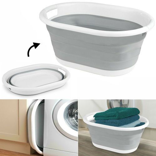 LARGE POP UP FOLDING COLLAPSIBLE LAUNDRY BASKET SPACE SAVING CLOTH WASHING BIN — image 1