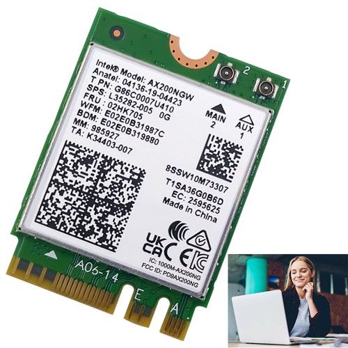 Intel WiFi 6 Wireless Network Card 802.11ax M.2 Bluetooth 5.2 Adapter AX200NGW
