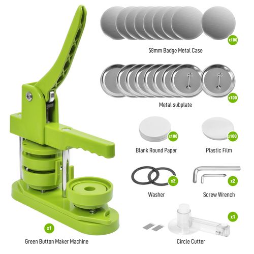 58mm Button Badge Maker DIY Pin Badge Making Punch Press Machine 100 Set Button — image 18
