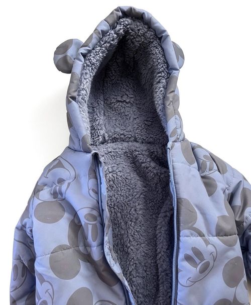 Disney Baby Snowsuit / Pramsuit Blue and Grey Micky Mouse 6-9 Months With Hood — image 3