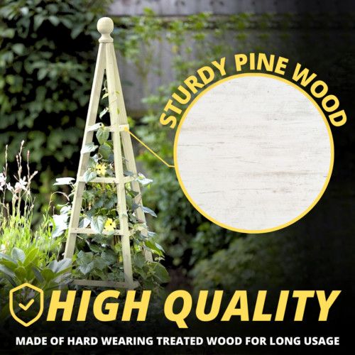 1.9m Garden Wooden Obelisk Pyramid Plant Support Trellis Climbing Frame Outdoor — image 13