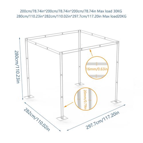Wisfor 10Ft Metal Wedding Backdrop Stand Double Drape Party Stage Canopy Frame — image 6