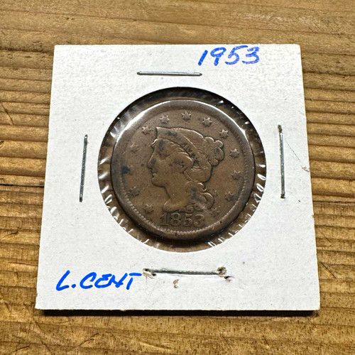 1853 Braided Hair Large Cent 1C Large Date Philadelphia Copper BN KM#12