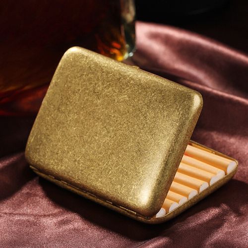 Collecteable Vintage Solid Brass Smoking Can hold 16 Cigarettes Case Holder — image 3