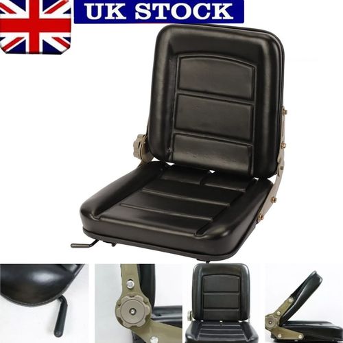 Universal Waterproof Tractor Seat Adjustable Forklift Digger Mower Dumper Black — image 1