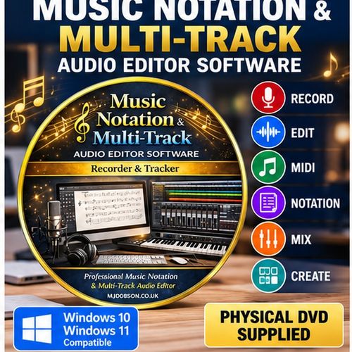 Music Recording Software DVD DAW Audio Editor MIDI Multi Track Notation Windows — image 1