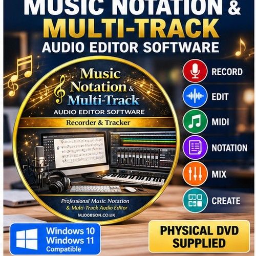 Music Recording Software DVD DAW Audio Editor MIDI Multi Track Notation Windows