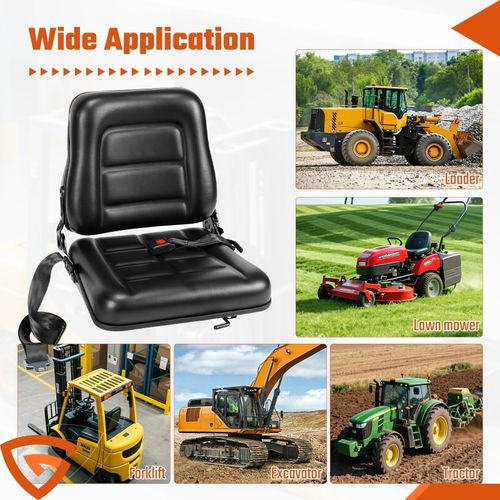 Universal Forklift Seat with Foldable Seatback Security Lock GEARZAAR Brand — image 11
