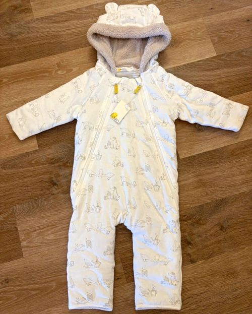 BabyBoden Hooded Fleece One-Piece Snowsuit Zip Animal Print 18-24M Y2164 — image 1
