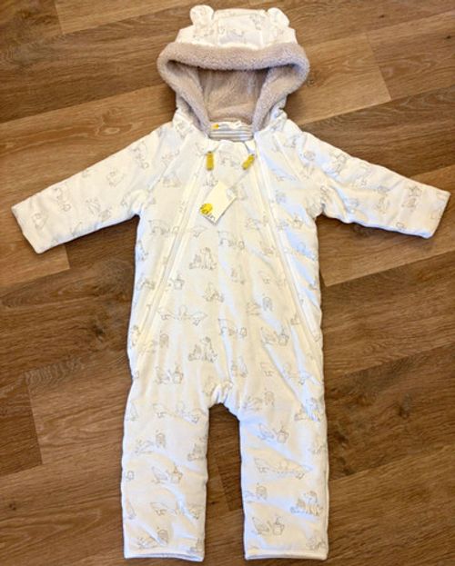 BabyBoden Hooded Fleece One-Piece Snowsuit Zip Animal Print 18-24M Y2164