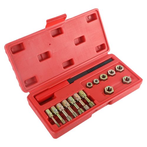 15PCS Thread Repair Restorer Kit Rethreading Tool Metric Thread Chaser Set UK — image 2