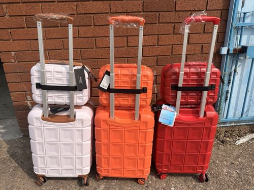 Kono Red Orange White Hard Shell 2-Piece Luggage Set Spinner 4 Wheels Handle — image 2