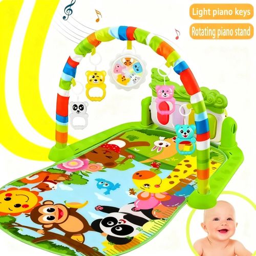 GYM PLAY MAT BABY NEWBORN KID 3 IN1 FITNESS MUSIC LAY FUN PIANO MUSIC KID GIFT — image 1