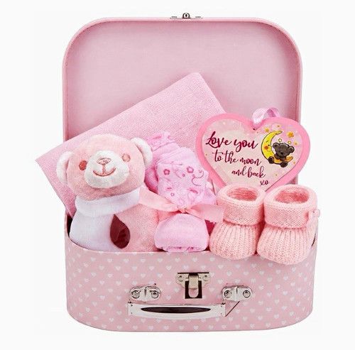 Baby Box Shop Baby Girl Gift Hamper - Newborn Essentials in Keepsake Box