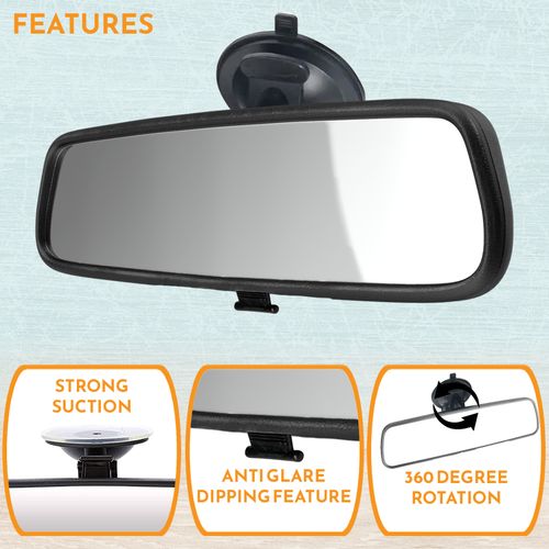 Xtremeauto Rear View Mirror Dipping Interior Wide Angle Suction Learner Car — image 3