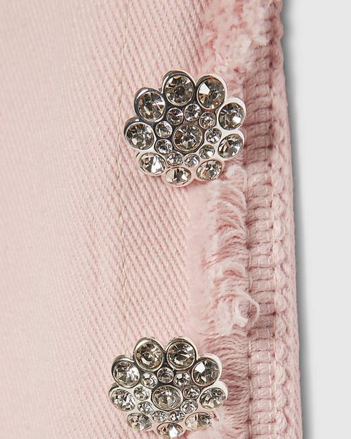 River Island Girls Peplum Top & Jeans Set Pink Denim 2 Piece Short Sleeve Denim — image 7