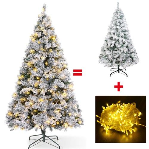 4/5/6/7ft Christmas Tree with Lights Prelit Xmas Artificial Bushy Party Decor UK