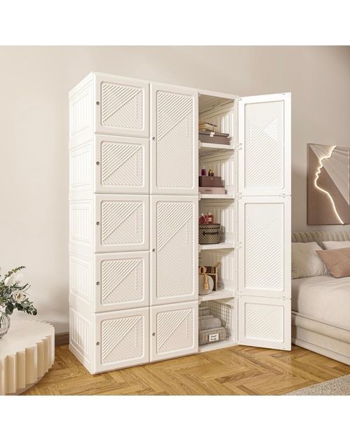Mailbox Wardrobe Storage Organiser 15 Cube Foldable  Closet Magnetic Doors — image 1