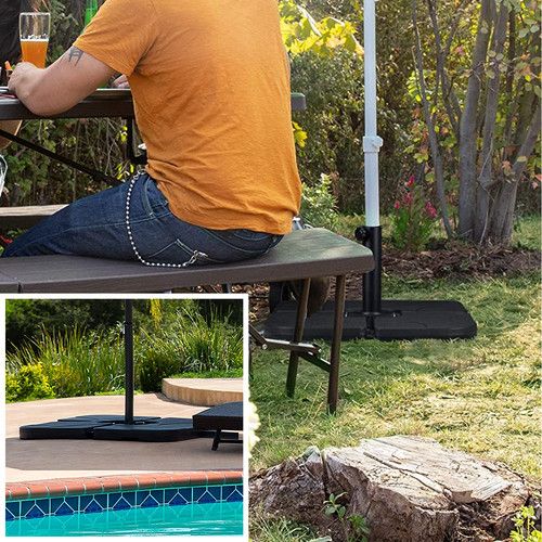 4PC OUTDOOR CANTILEVER UMBRELLA PARASOL BASE STAND WEIGHTS SAND WATER FILLED