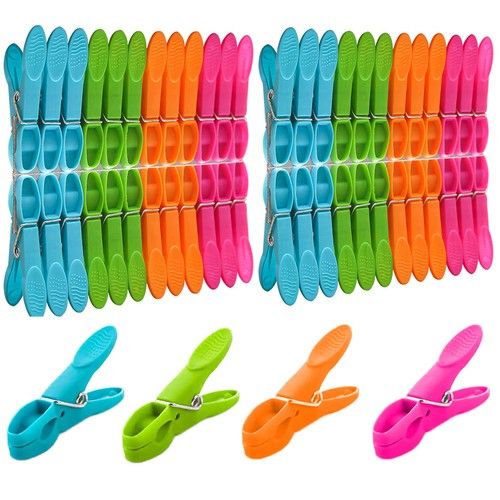 Clothes Pegs Line Washing Plastic Strong Laundry Airer Clips Grip Dry Garden