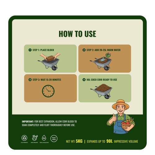 80L Coco Coir Compost Blocks | Peat-Free Natural |Growing Media| — image 4
