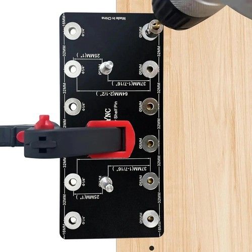 Shelf Pin Jig for 1/4 Inch & 5Mm, Aluminum Alloy Shelf Pin Drilling Jig Drill Gu