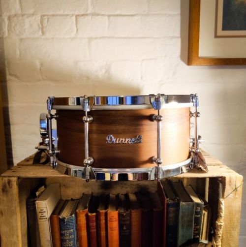 Dunnett Single Ply Walnut Wood Snare Drum, 14x6.5, VGC, Ahead Case Final Price