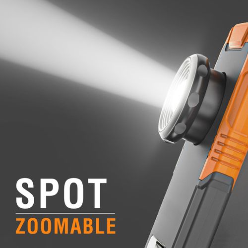 Rubber Grip Rechargeable LED Work Light Mechanic Work Inspection Lamp Hand Torch — image 3