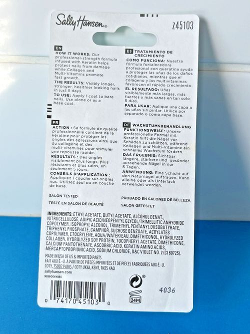 SALLY HANSEN NAIL GROWTH MIRACLE 13.3ml Carded New And Unused — image 2
