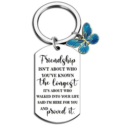 Friendship Butterfly Charm Friend Keychain Gift For Best Friend Bestie Keyring — image 1
