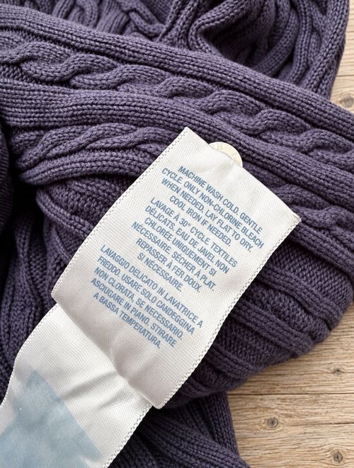 Ralph Lauren Girls Navy Cable-Knit Cotton Button Cardigan Jumper Crew Neck — image 4