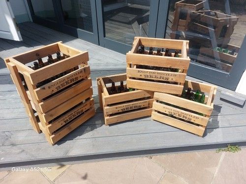 Home Brewing 0.5L Crown Top Beer Bottles With Stackable Wooden cases