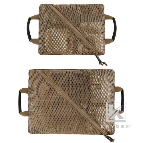KRYDEX Tactical Mesh Pouch Set Modular Storage Organizer Pockets Coyote Brown — image 5