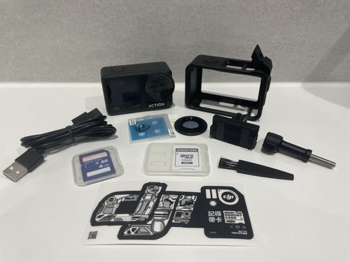 DJI Osmo Action 4 Black Camera w Frame, USB, SD Cards, Mount & Lens Protector — image 2