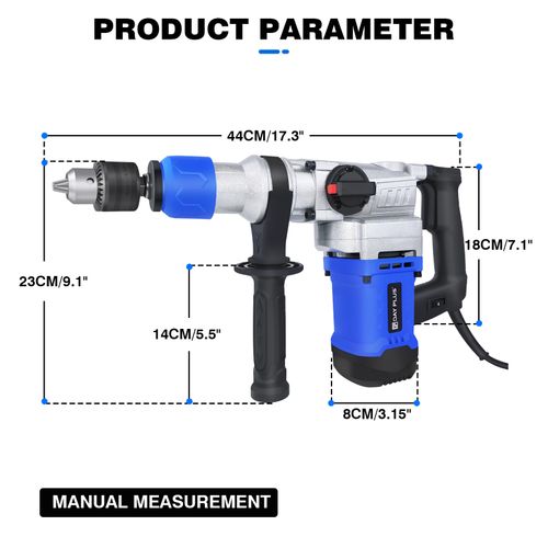 3 Mode Multifunctional 5000W Rotary Hammer Drill with Chisel Bits & Carry Case — image 2