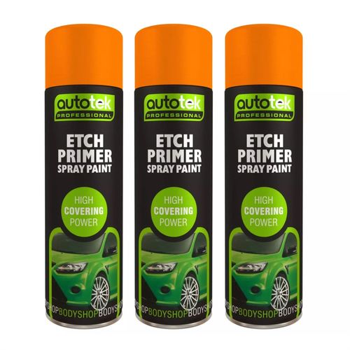 Autotek Etch Primer Multi-Purpose Aerosol Spray Paint 500ml x3 — image 1
