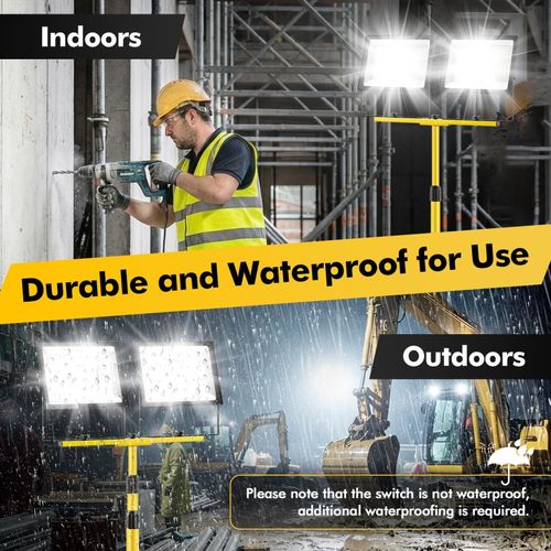 LED 300W Work Light With Tripod Stand 2Lights Foldable Flood Site Light Workshop — image 7