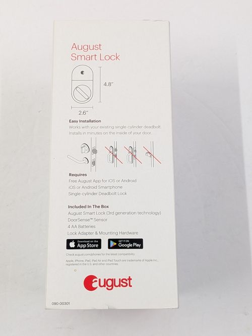 August ASL-3B Smart Lock Silver Single Cylinder Keyless Entry Deadbolt — image 4