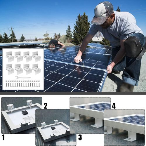 8 Pieces Aluminium Solar Panel Mounting Bracket, Roof — image 1