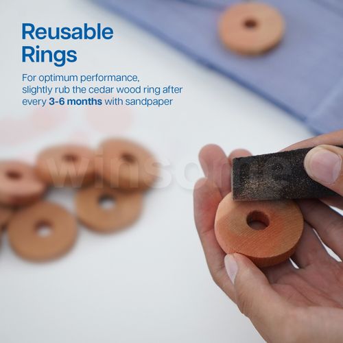 100% Natural Cedar Wood Moth Repellent for Wardrobes Drawers Hanging Cedar Rings — image 5