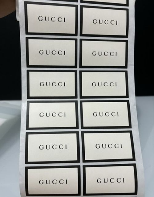 10 Authentic Designer GUCCI Ivory And Black Border stickers BRAND NEW LABELS