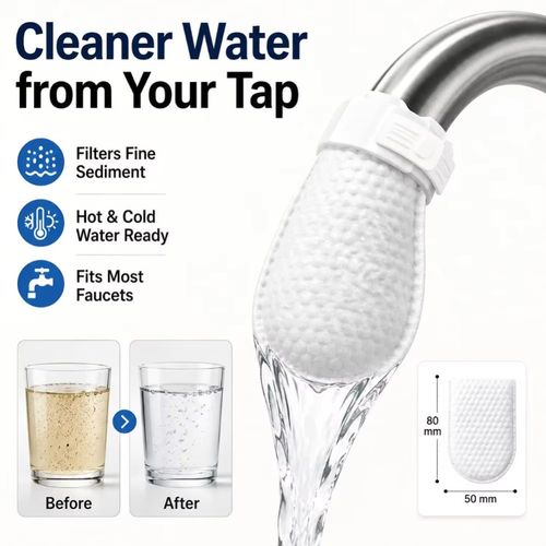 50/100 pcs Faucet Water Filter Bag Cotton Tap Water Filter Thickened Filter Pads — image 7