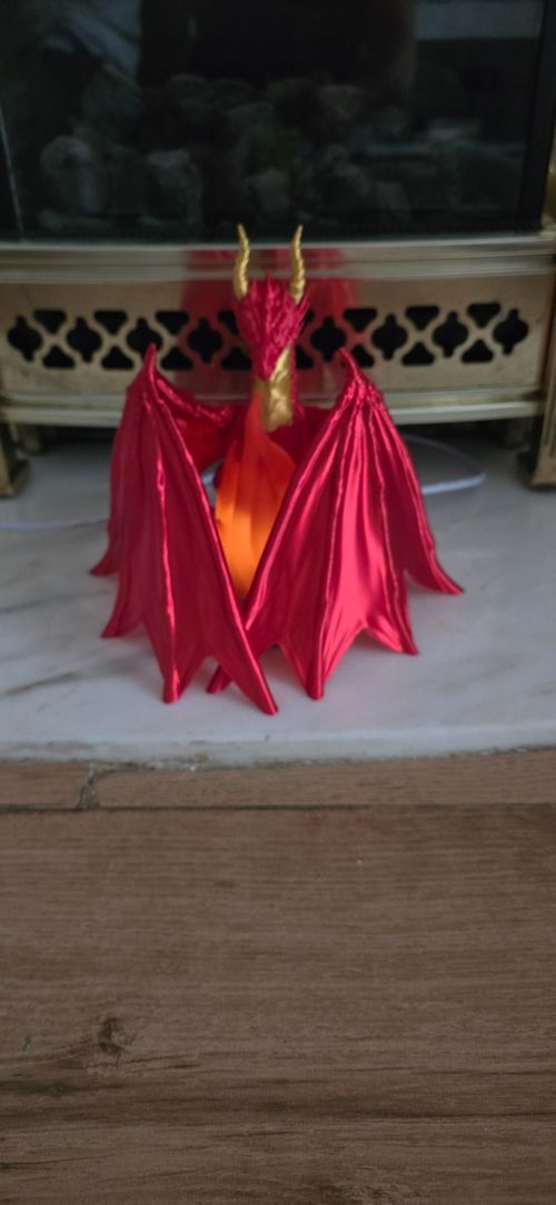 Red Dragon Flame Lamp with Remote Control & Timer – Fantasy Dragon LED Table Lam — image 8