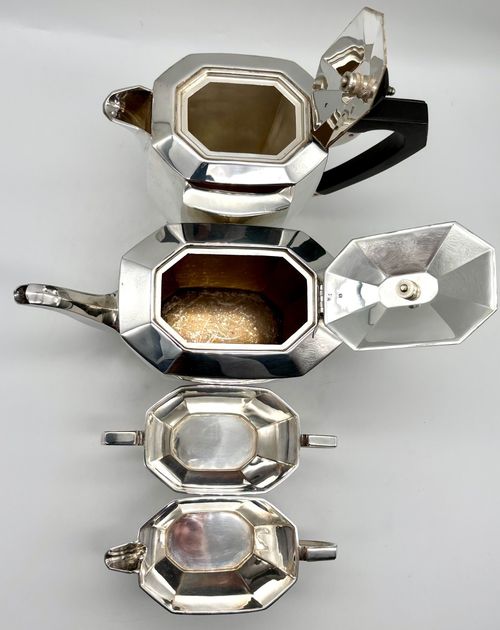 Art Deco Silver Plate Four Piece Tea Set by James Deakin & Sons – Circa 1925 — image 13