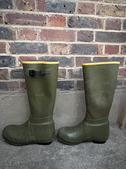 LaCrosse Burly Air Grip Men’s 18in Insulated Rubber Boots Green/Yellow — image 3