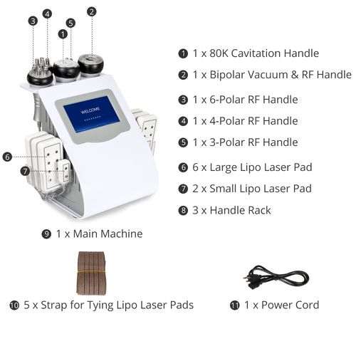 6 in 1 Unoisetion Cavitation 80K RF Vacuum Machine Body Massage Facial Skin Care — image 12