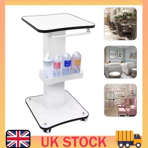Beauty Salon Trolley On Wheels SPA Machine Storage Trolley Rolling Cart White,UK