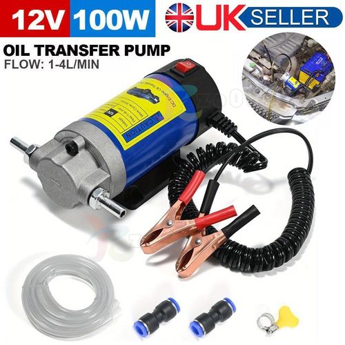 12V Electric Car Diesel Fuel Pump Oil Transfer Extractor Fluid Siphon Pump 100W — image 1