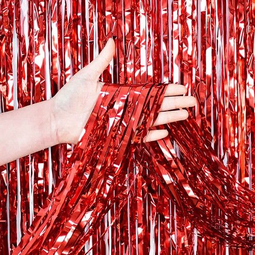 2M-3M FOIL FRINGE TINSEL BACKDROP CURTAIN DOOR WEDDING BIRTHDAY PARTY DECORATION