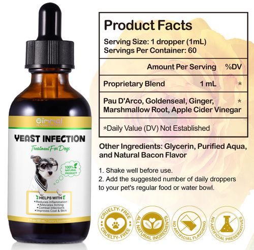 Dog Yeast Infection Treatment Drops Itchy Skin Relief Allergy Coat Care 60ml — image 6